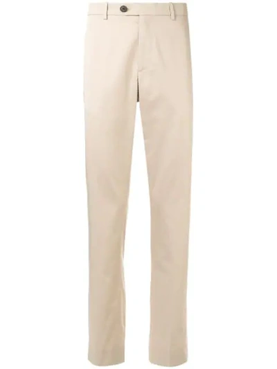 Gieves & Hawkes Mid-rise Straight Leg Trousers In Brown