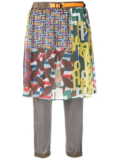 Kolor Printed Skirt Trousers In Multicolour