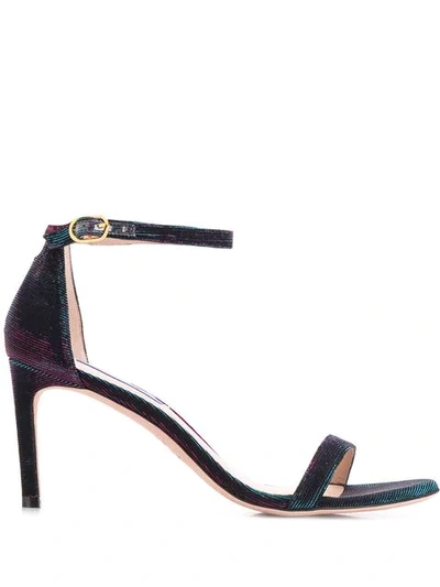 Stuart Weitzman Iridescent Stiletto Sandals In Blue