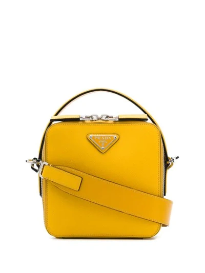 Prada Logo Shoulder Bag In Yellow