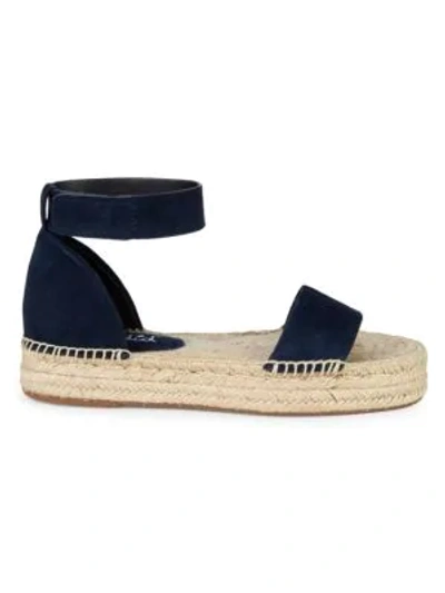 Splendid Jensen Suede Flat Espadrilles In Navy