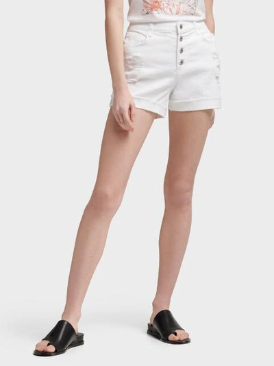 Donna Karan Dkny Women's The Twill Button-fly Short - In White