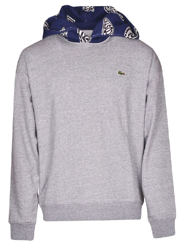 Lacoste Hooded Sweatshirt In Grey | ModeSens