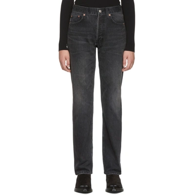 Balenciaga High-rise Cotton Jeans In Black