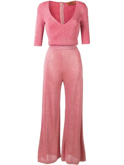 Missoni Shimmer Knit Jumpsuit In Pink