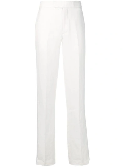 Helmut Lang Straight Leg Tailored Trousers In White