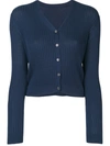 Sottomettimi Ribbed Knit Cardigan In Blue