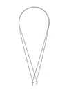 Dsquared2 Double Cross Necklace In Metallic