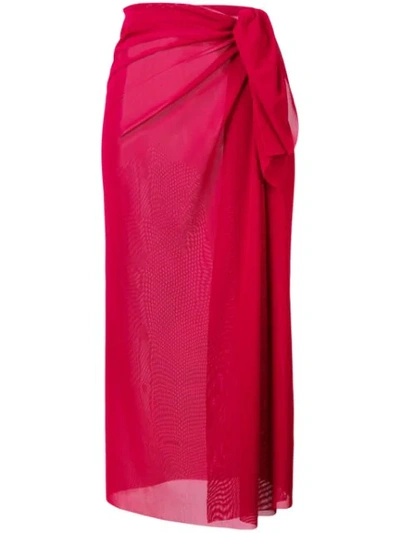 Fisico Cristina Ferrari Draped Midi Sarong In Red