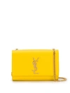 Saint Laurent Monogram Chain Wallet In Yellow