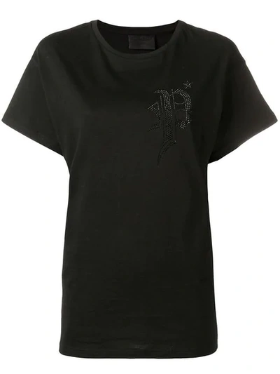 Philipp Plein Black Embellished T-shirt