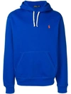 Polo Ralph Lauren Logo Embroidered Hoodie In Blue