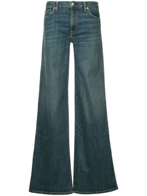 Nili Lotan Flared Buttoned Jeans In Duane Wash | ModeSens