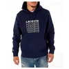 Lacoste Men's Allover Print Hoodie In Blue Size Large Cotton/fleece