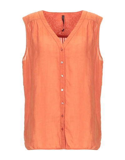Manila Grace Solid Color Shirts & Blouses In Orange