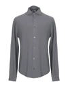 Fedeli Solid Color Shirt In Lead