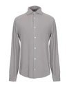 Fedeli Solid Color Shirt In Dove Grey