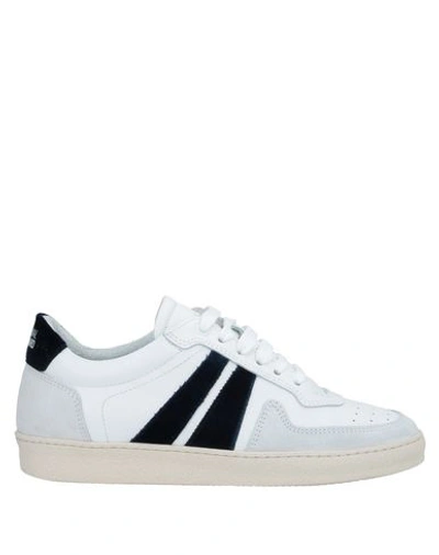 National Standard White Leather And Suede Low Sneakers