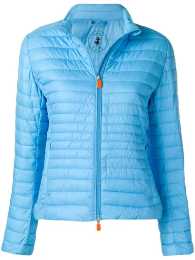 Save The Duck Zip Padded Jacket In Blue