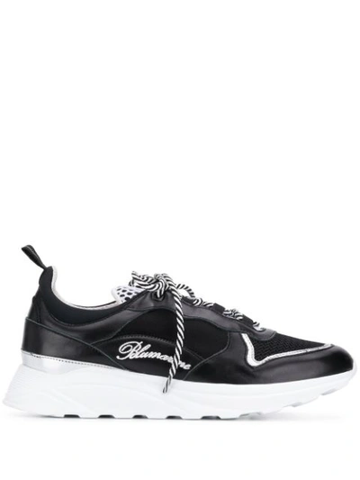 Blumarine Lace-up Logo Sneakers In Black