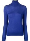 N•peal Superfine Roll Neck Sweater In Blue