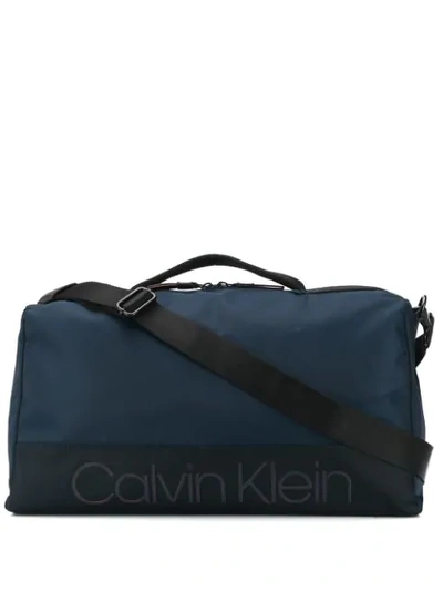Calvin Klein Logo Patch Holdall In Black