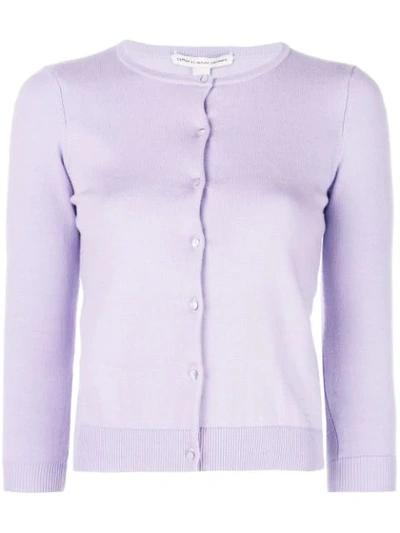 Autumn Cashmere Button Fitted Cardigan In Purple