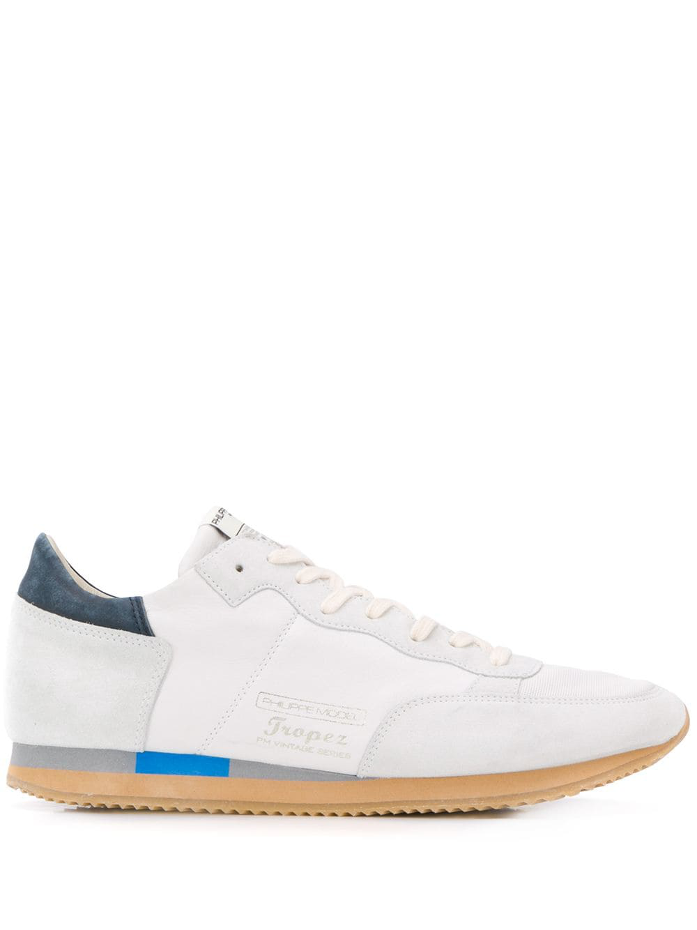 Philippe Model Panel Lace-up Sneakers - White | ModeSens