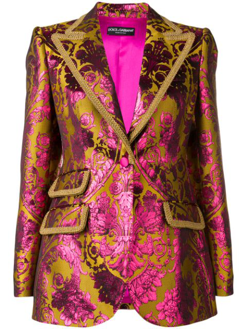 Dolce & Gabbana Jacquard Blazer In Yellow | ModeSens