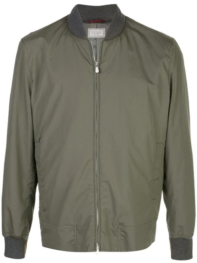 Brunello Cucinelli Bomber Jacket In Green