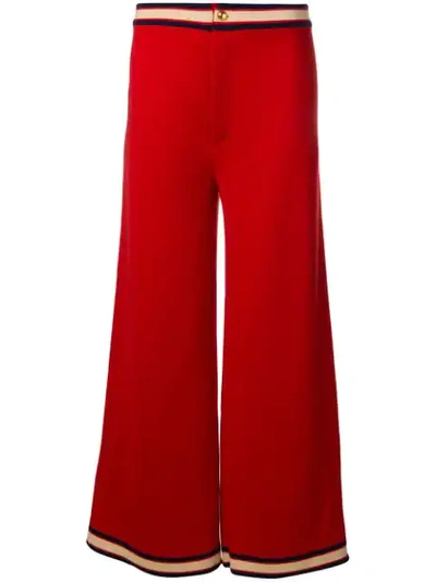 Gucci Stripe Trim Trousers In Red