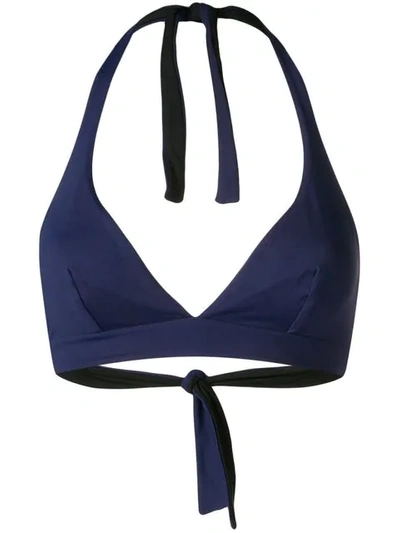 Fisico Triangolo Bikini Top In Blue