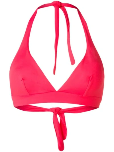 Gentry Portofino Halterneck Bikini Top In Pink