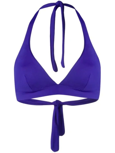 Gentry Portofino Halterneck Bikini Top In Blue