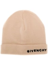 Givenchy Logo Beanie Hat In Neutrals