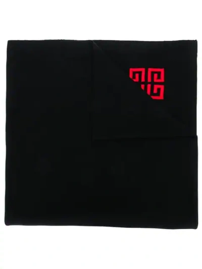 Givenchy Logo Embossed Scarf In Black
