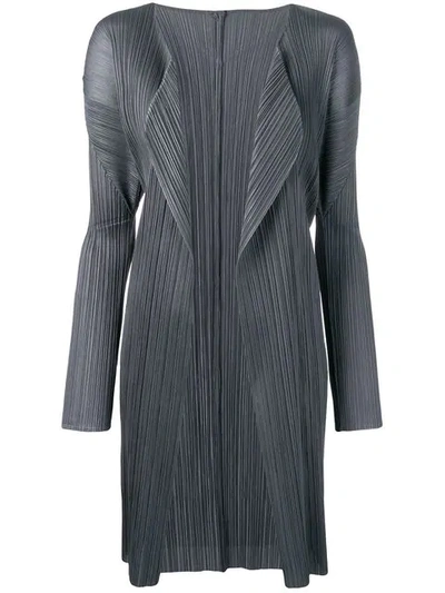 Pre-owned Issey Miyake Long Pleated Cardigan In Grey
