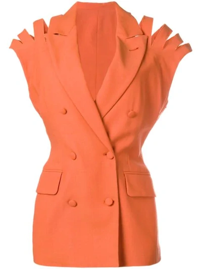 Pre-owned Jean Paul Gaultier Vintage 1989 'voyage Autour Du Monde En 168 Tenues' Blazer In Orange