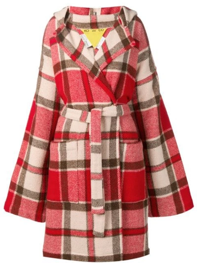 Pre-owned Jc De Castelbajac Vintage Ko And Co Checkered Coat In Red