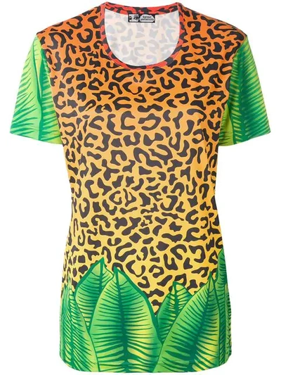 Pre-owned Kansai Yamamoto Vintage 1980s Leopard-print T-shirt In Orange