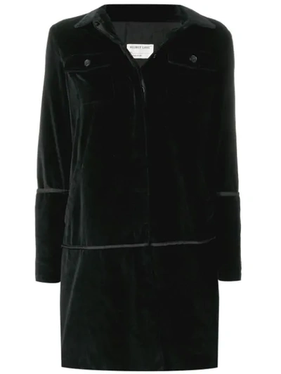 Pre-owned Helmut Lang Velvet Coat In Black