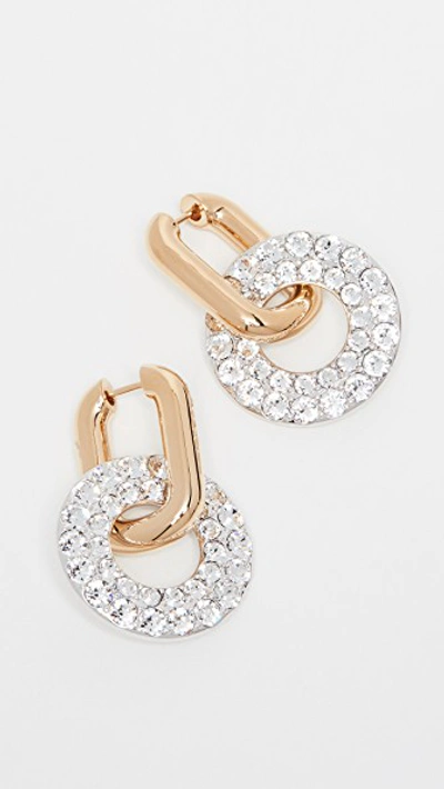 Marc Jacobs Pave Ring Hoops Earrings In Crystal/gold