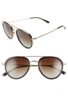 Salt Lynch 52mm Polarized Aviator Sunglasses In Honey Gold/ Brown