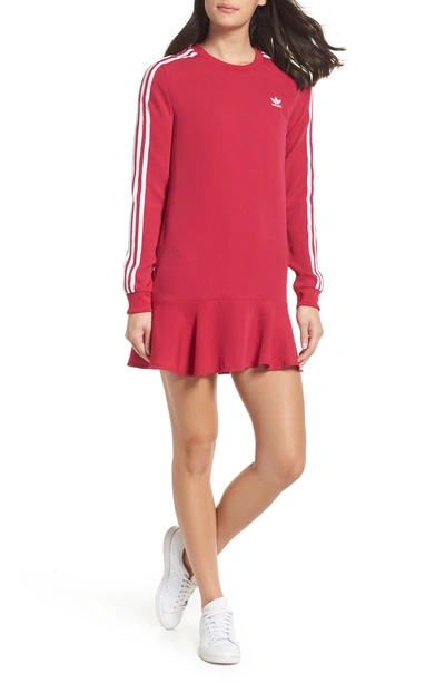 Adidas Originals Flare Hem T-shirt Dress In Pride Pink ModeSens