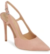 Schutz Boris Slingback Pump In Poppy Rose Nubuck Leather