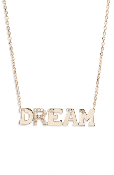 Anzie Love Letter Dream Diamond Necklace In Gold/ Diamond