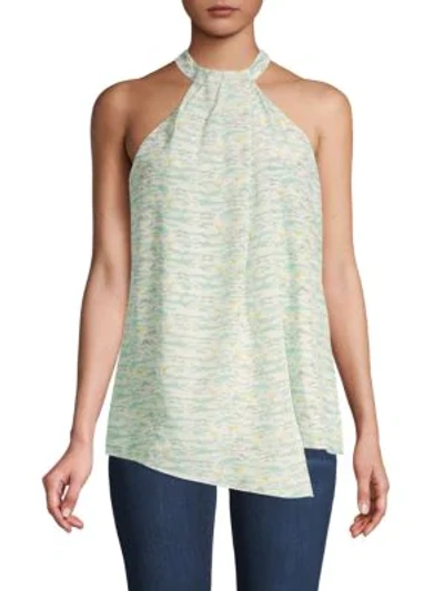 Lafayette 148 Madison Abstract Halter Top In Cloud