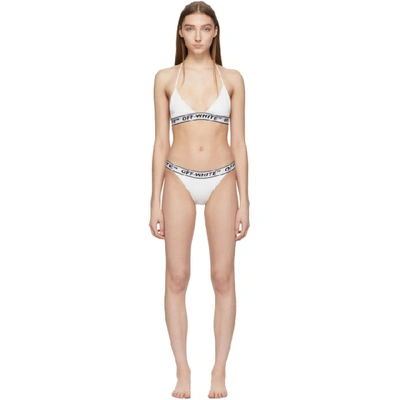 Off-white Ivory Logo-jacquard Bikini In White