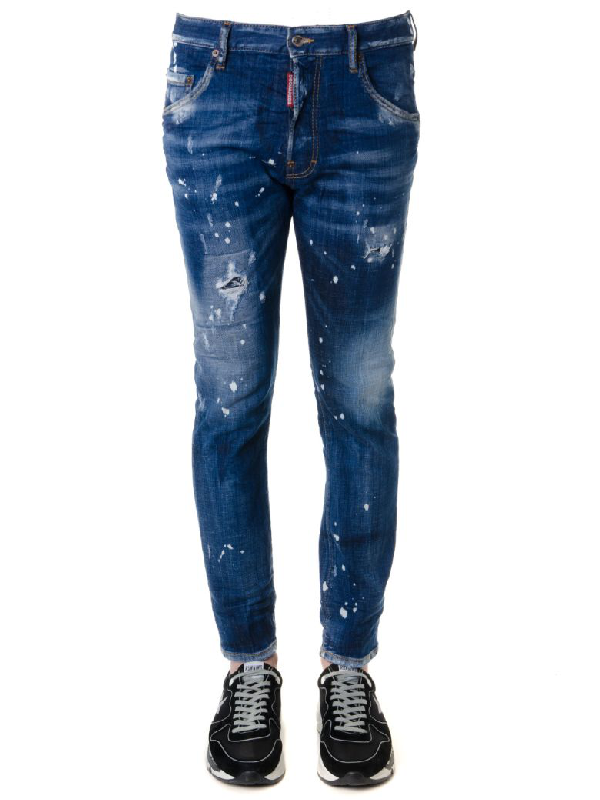 Dsquared2 Skater Dark Blue Cotton Jeans | ModeSens