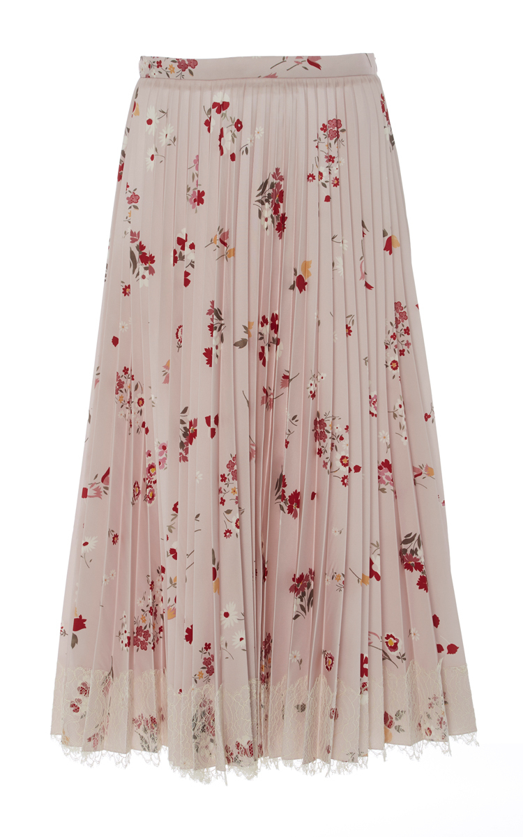 red valentino pleated skirt